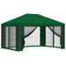 Tuin Gazebo met Zijwanden 4 × 3 m Groen Polyester en staal