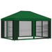 Tuin Gazebo met Zijwanden 4 × 3 m Groen Polyester en staal