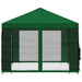 Tuin Gazebo met Zijwanden 4 × 3 m Groen Polyester en staal