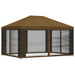 Tuin Gazebo met Zijwanden 4 × 3 m Taupe Polyester en staal