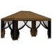 Tuin Gazebo met Zijwanden 4 × 3 m Taupe Polyester en staal
