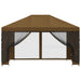 Tuin Gazebo met Zijwanden 4 × 3 m Taupe Polyester en staal