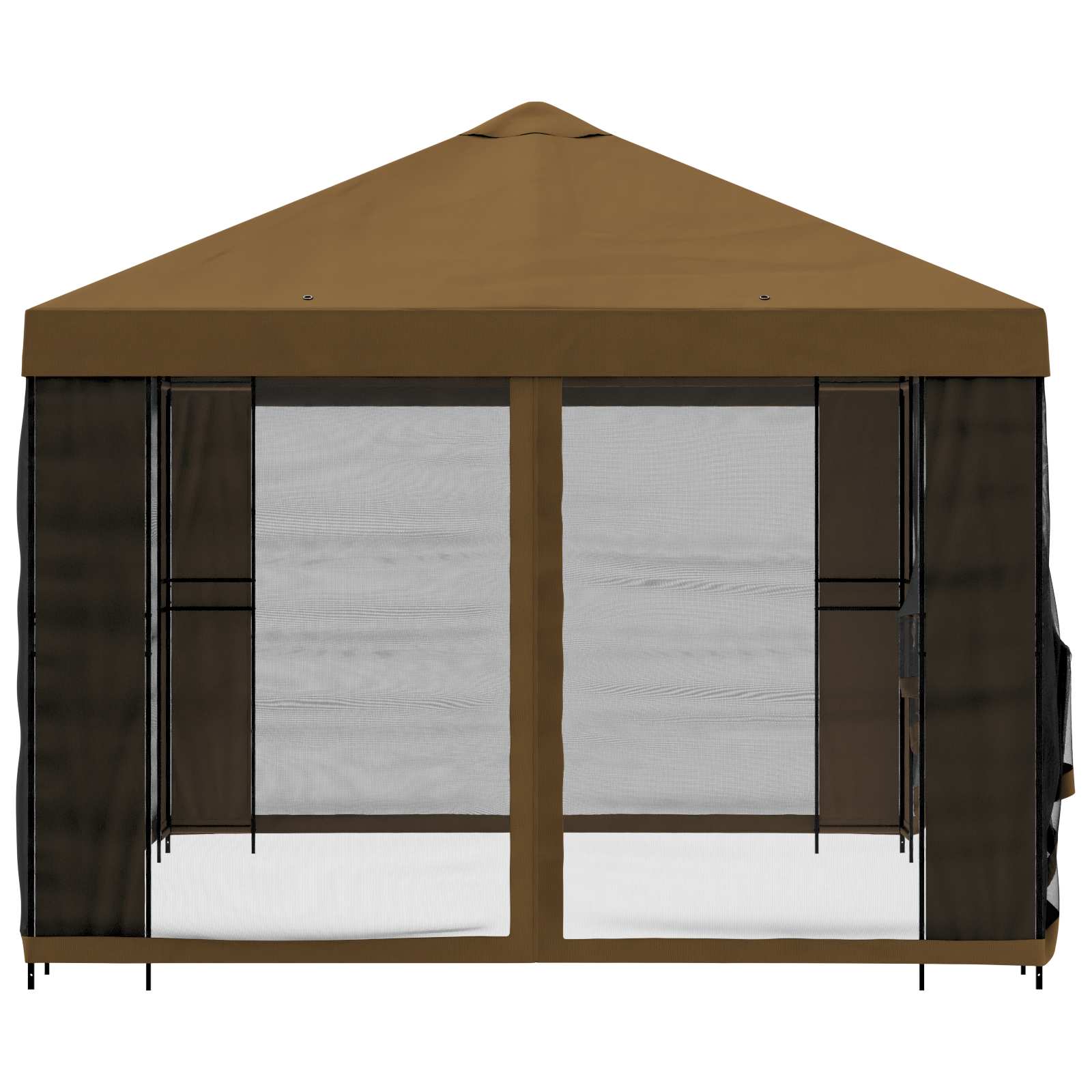 Tuin Gazebo met Zijwanden 4 × 3 m Taupe Polyester en staal