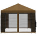 Tuin Gazebo met Zijwanden 4 × 3 m Taupe Polyester en staal