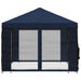 Tuin Gazebo met Zijwanden 4 × 3 m Blauw Polyester en staal