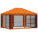 Tuin Gazebo met Zijwanden 4 × 3 m Oranje Polyester en staal