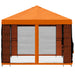 Tuin Gazebo met Zijwanden 4 × 3 m Oranje Polyester en staal