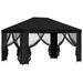 Paviljoen met zijwanden 4 × 3 m Zwart Polyester en staal