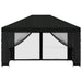 Paviljoen met zijwanden 4 × 3 m Zwart Polyester en staal