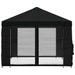 Paviljoen met zijwanden 4 × 3 m Zwart Polyester en staal