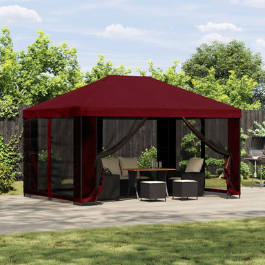 Tuin Gazebo met Zijwanden 4 × 3 m Bordeauxrood