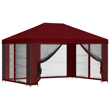 Tuin Gazebo met Zijwanden 4 × 3 m Bordeauxrood