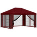 Tuin Gazebo met Zijwanden 4 × 3 m Bordeauxrood