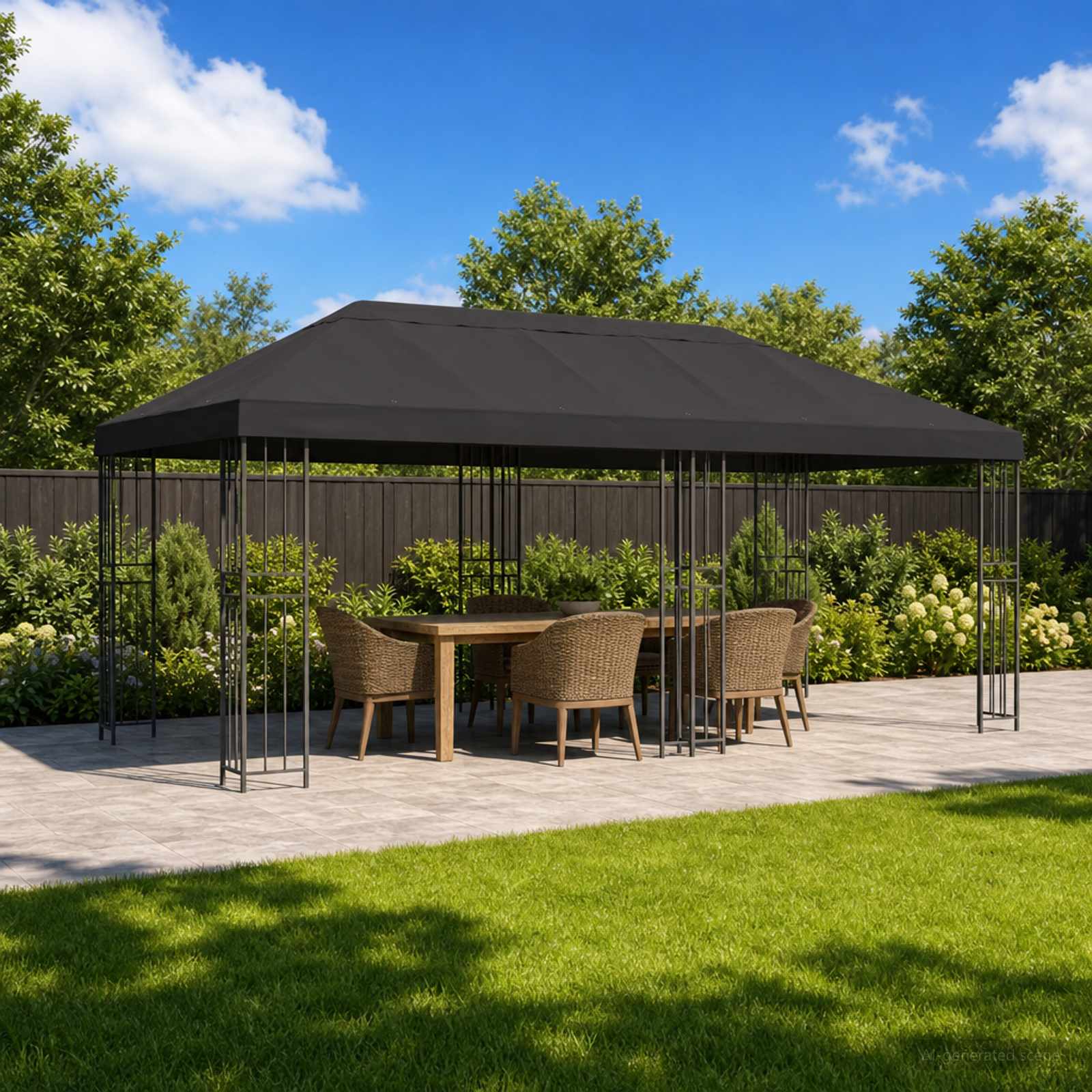Gazebo Luifel Dekking 6 x 3 m Antracietkleurig Polyester