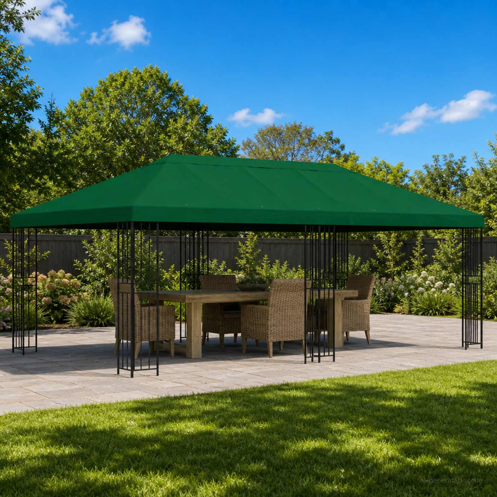 Gazebo Luifel Dekking 6 x 3 m Groen Polyester 190 gsm