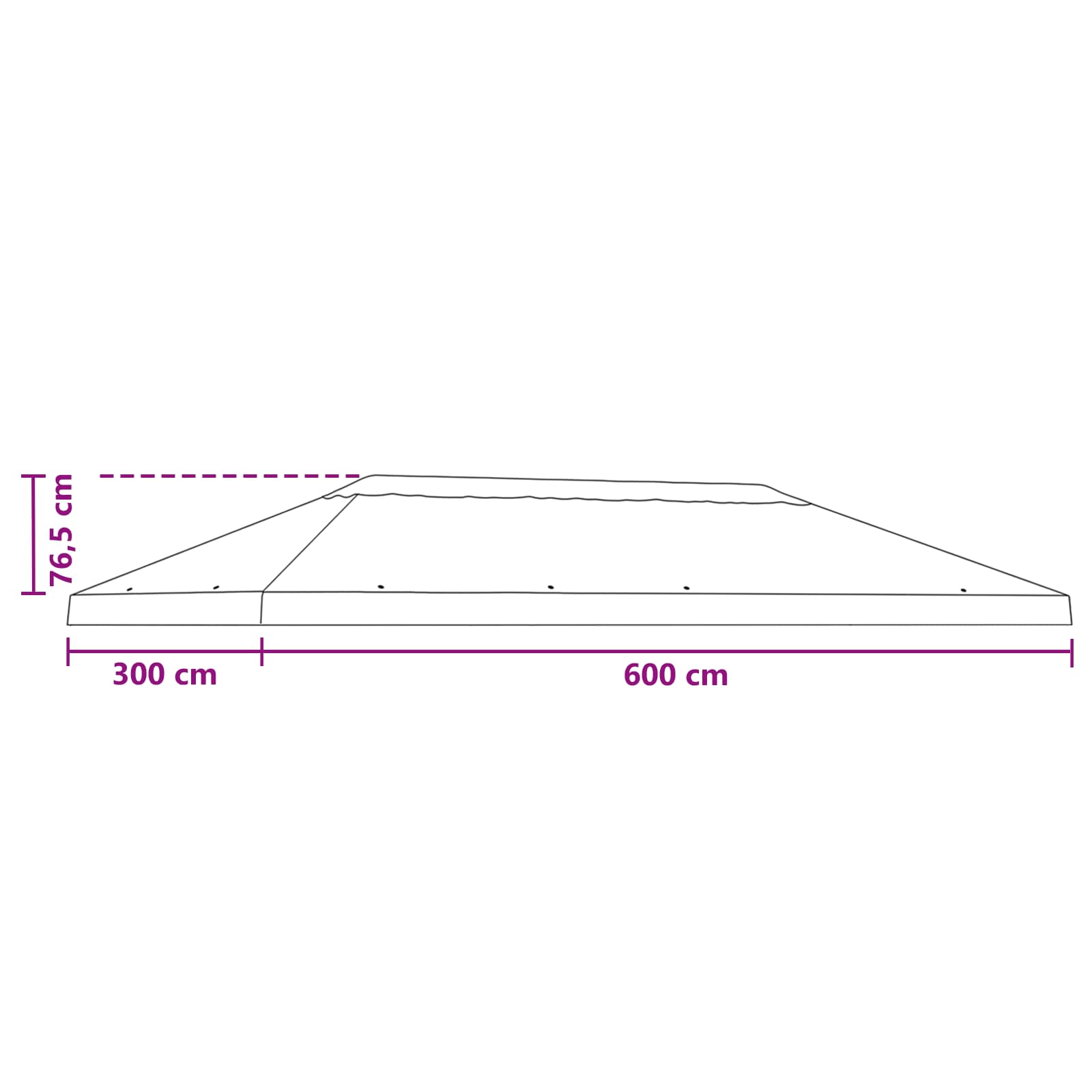 Gazebo Luifel Dekking 6 x 3 m Oranje Polyester 190 gsm