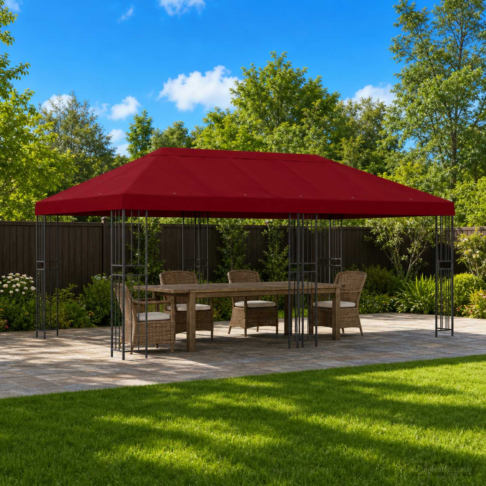 Gazebo Luifel Dekking 6 x 3 m Bordeauxrood Polyester 190 gsm