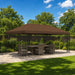 Gazebo Luifel Dekking 6 x 3 m Bruin Polyester 190 gsm