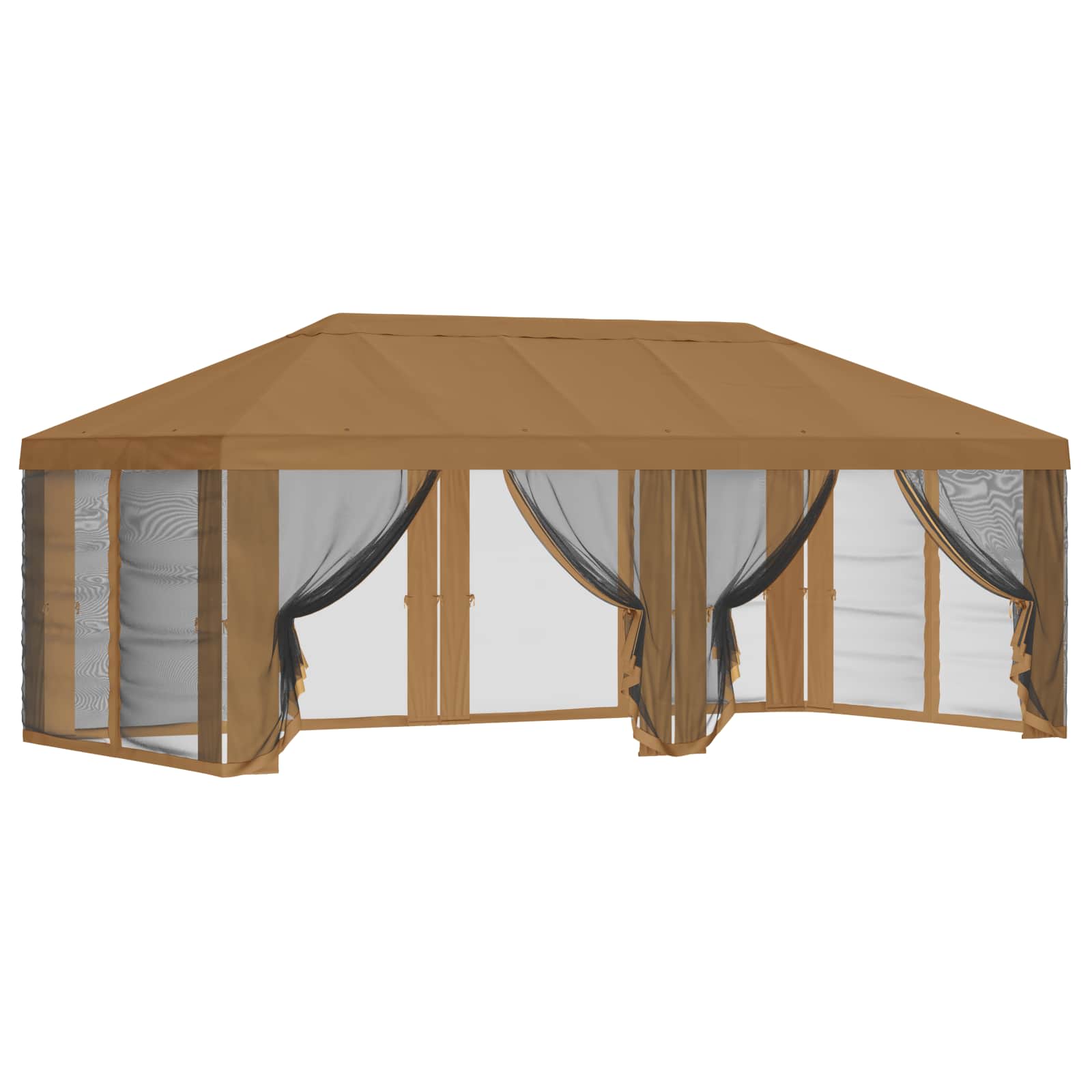 Gazebo Hoes met Zijwanden 6 x 3 m Beige Polyester 190 gsm