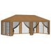 Gazebo Hoes met Zijwanden 6 x 3 m Beige Polyester 190 gsm