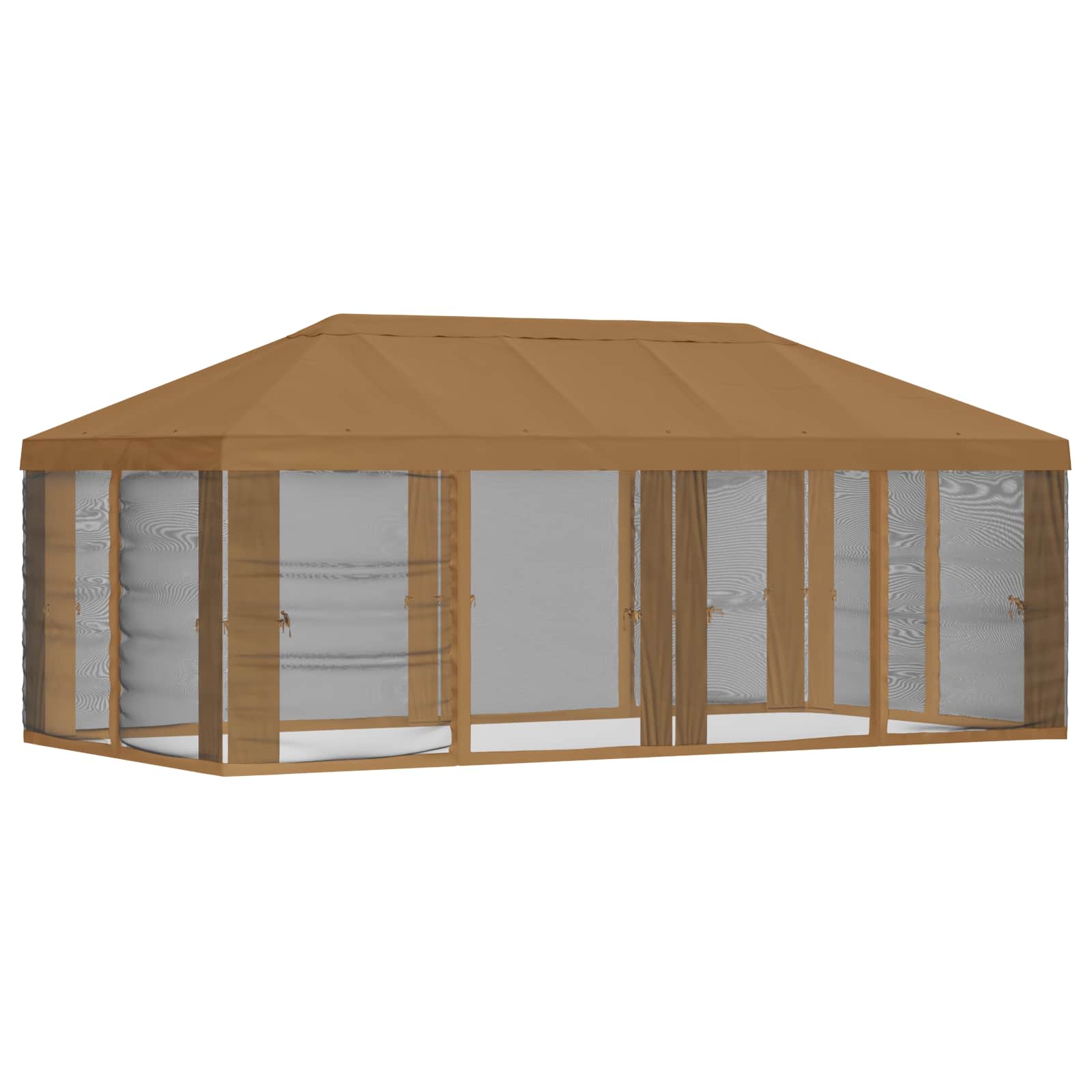 Gazebo Hoes met Zijwanden 6 x 3 m Beige Polyester 190 gsm