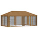 Gazebo Hoes met Zijwanden 6 x 3 m Beige Polyester 190 gsm