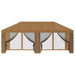 Gazebo Hoes met Zijwanden 6 x 3 m Beige Polyester 190 gsm