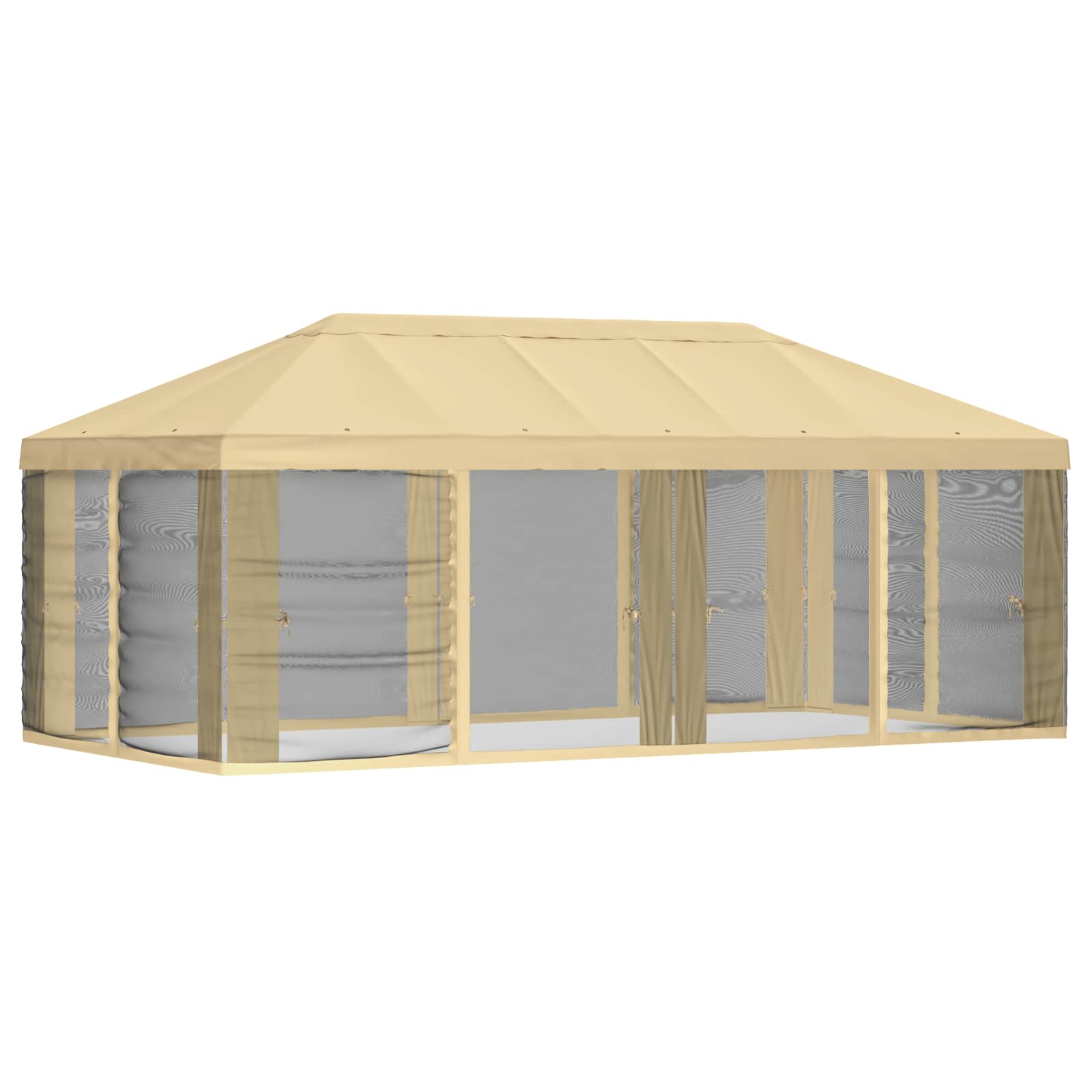 Gazebo Hoes met Zijwanden 6 x 3 m Crèmekleurig Polyester