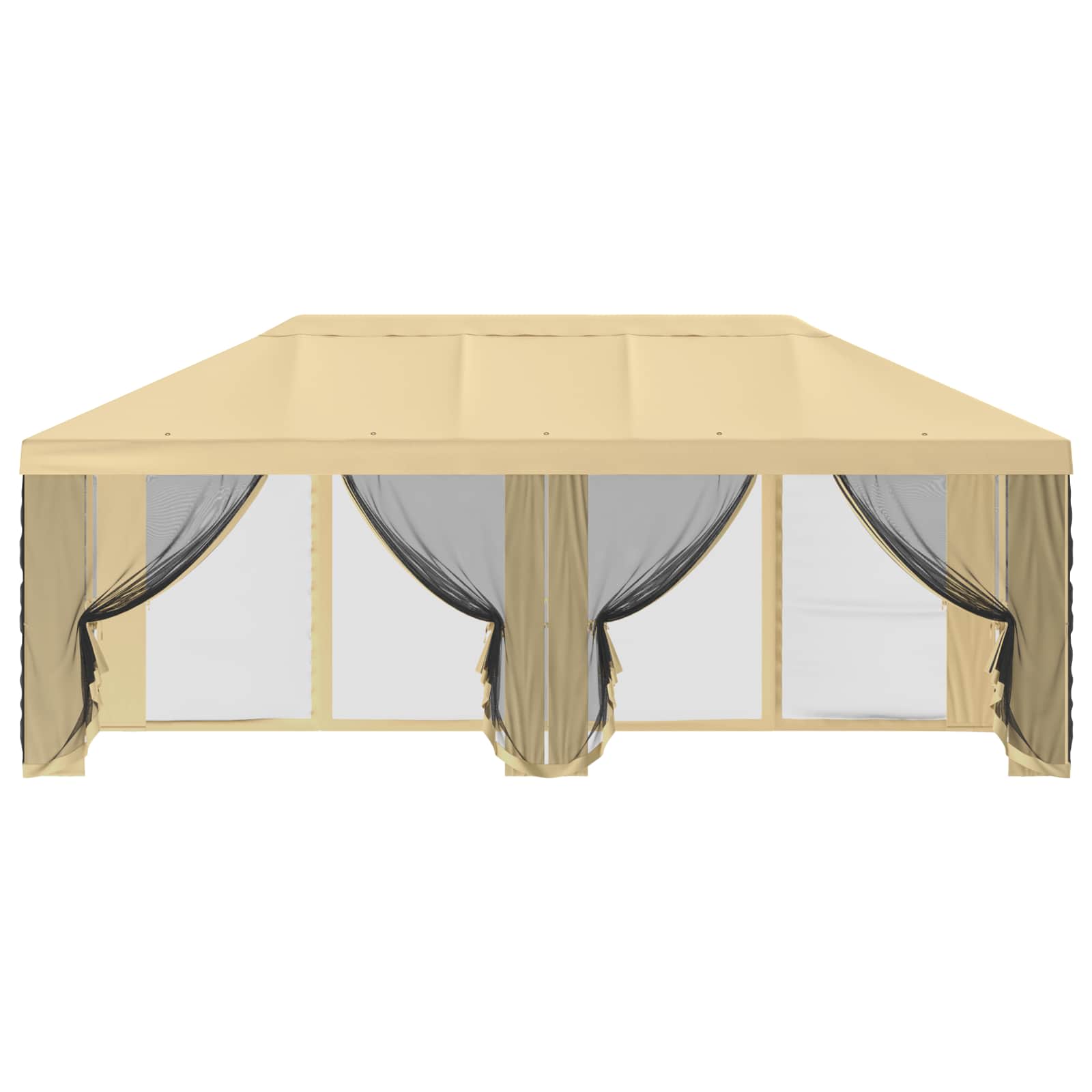 Gazebo Hoes met Zijwanden 6 x 3 m Crèmekleurig Polyester