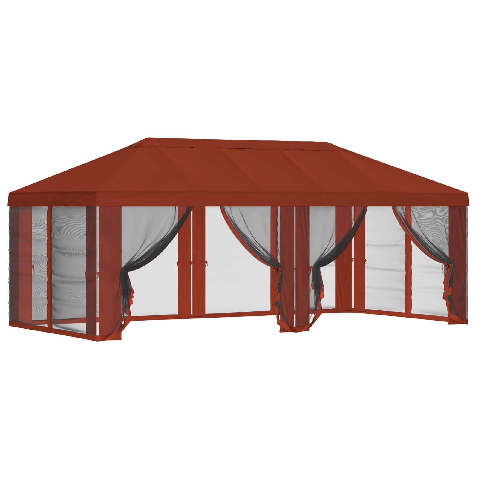 Gazebo Hoes met Zijwanden 6 x 3 m Terracotta Polyester 190 gsm