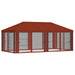 Gazebo Hoes met Zijwanden 6 x 3 m Terracotta Polyester 190 gsm