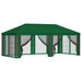 Gazebo Hoes met Zijwanden 6 x 3 m Groen Polyester 190 gsm