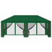 Gazebo Hoes met Zijwanden 6 x 3 m Groen Polyester 190 gsm