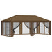 Gazebo Hoes met Zijwanden 6 x 3 m Taupe Polyester 190 gsm