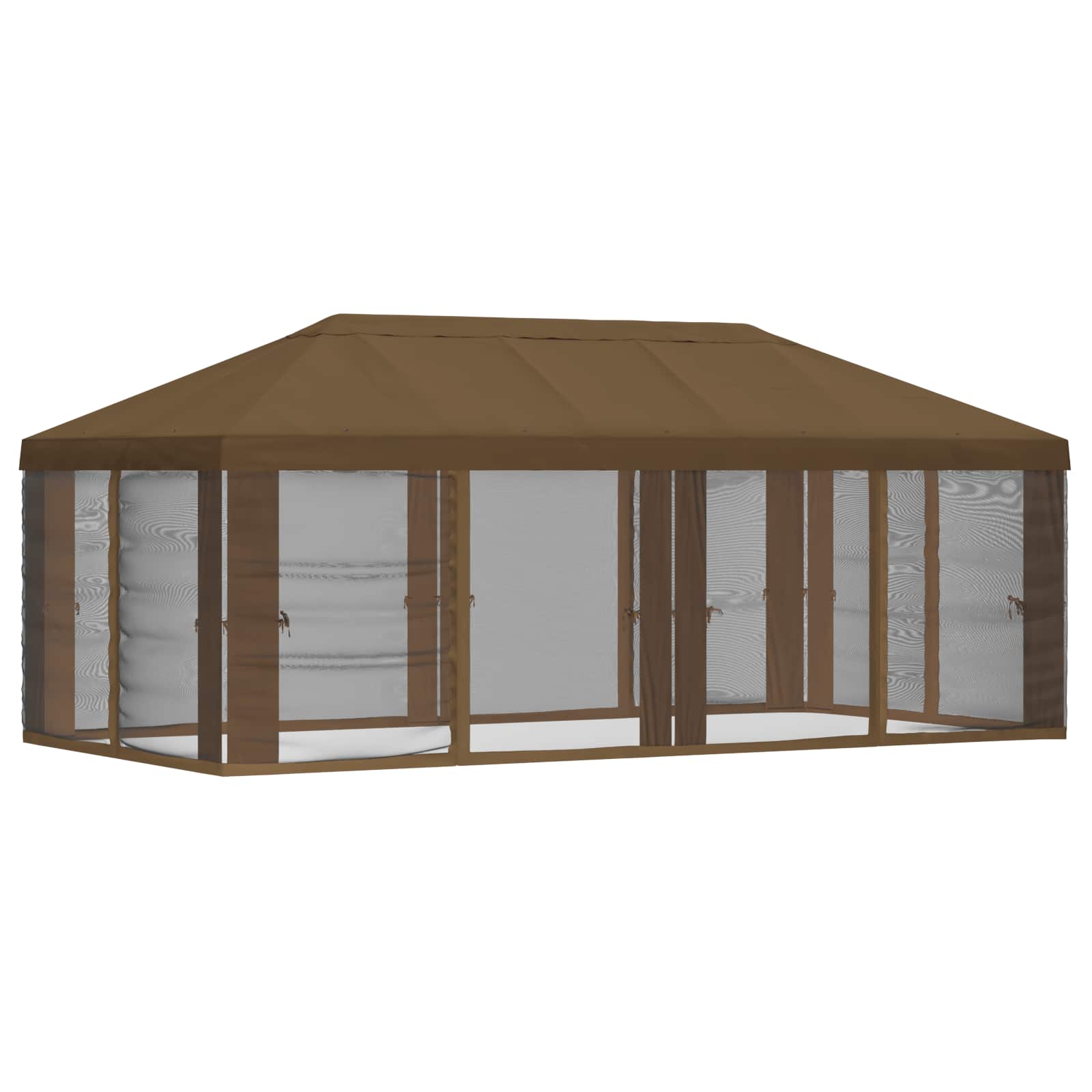 Gazebo Hoes met Zijwanden 6 x 3 m Taupe Polyester 190 gsm