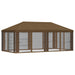 Gazebo Hoes met Zijwanden 6 x 3 m Taupe Polyester 190 gsm