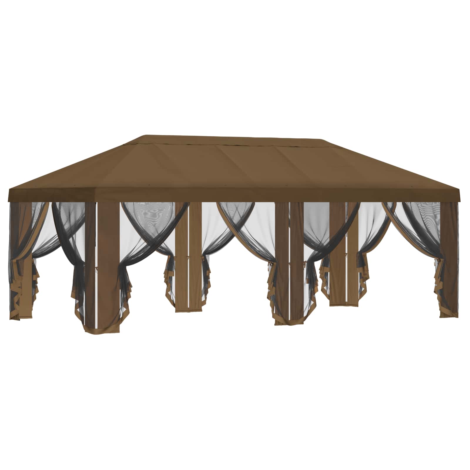 Gazebo Hoes met Zijwanden 6 x 3 m Taupe Polyester 190 gsm