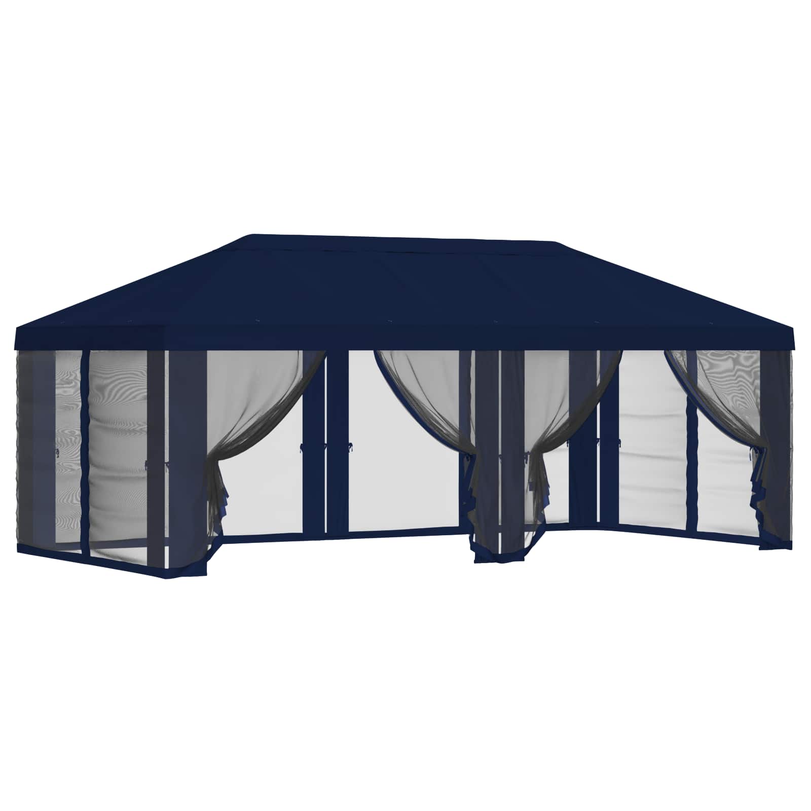 Gazebo Hoes met Zijwanden 6 x 3 m Blauw Polyester 190 gsm