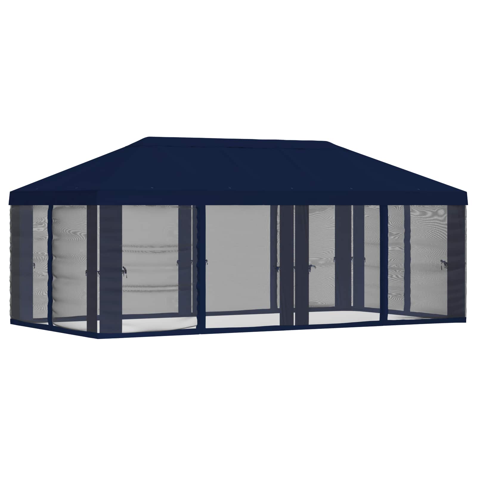 Gazebo Hoes met Zijwanden 6 x 3 m Blauw Polyester 190 gsm
