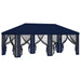 Gazebo Hoes met Zijwanden 6 x 3 m Blauw Polyester 190 gsm