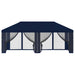 Gazebo Hoes met Zijwanden 6 x 3 m Blauw Polyester 190 gsm