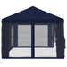 Gazebo Hoes met Zijwanden 6 x 3 m Blauw Polyester 190 gsm
