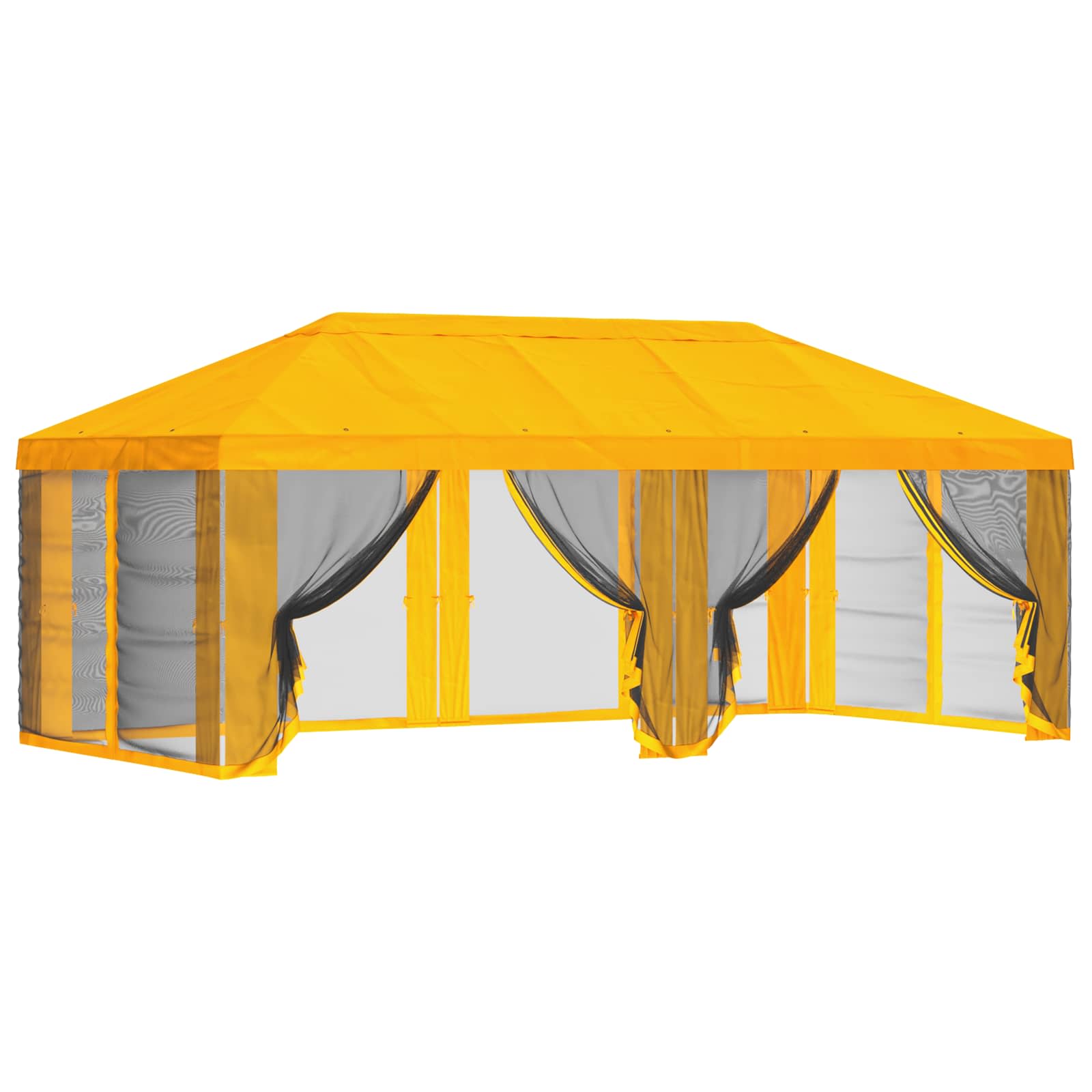 Gazebo Hoes met Zijwanden 6 x 3 m Geel Polyester 190 gsm