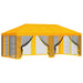 Gazebo Hoes met Zijwanden 6 x 3 m Geel Polyester 190 gsm