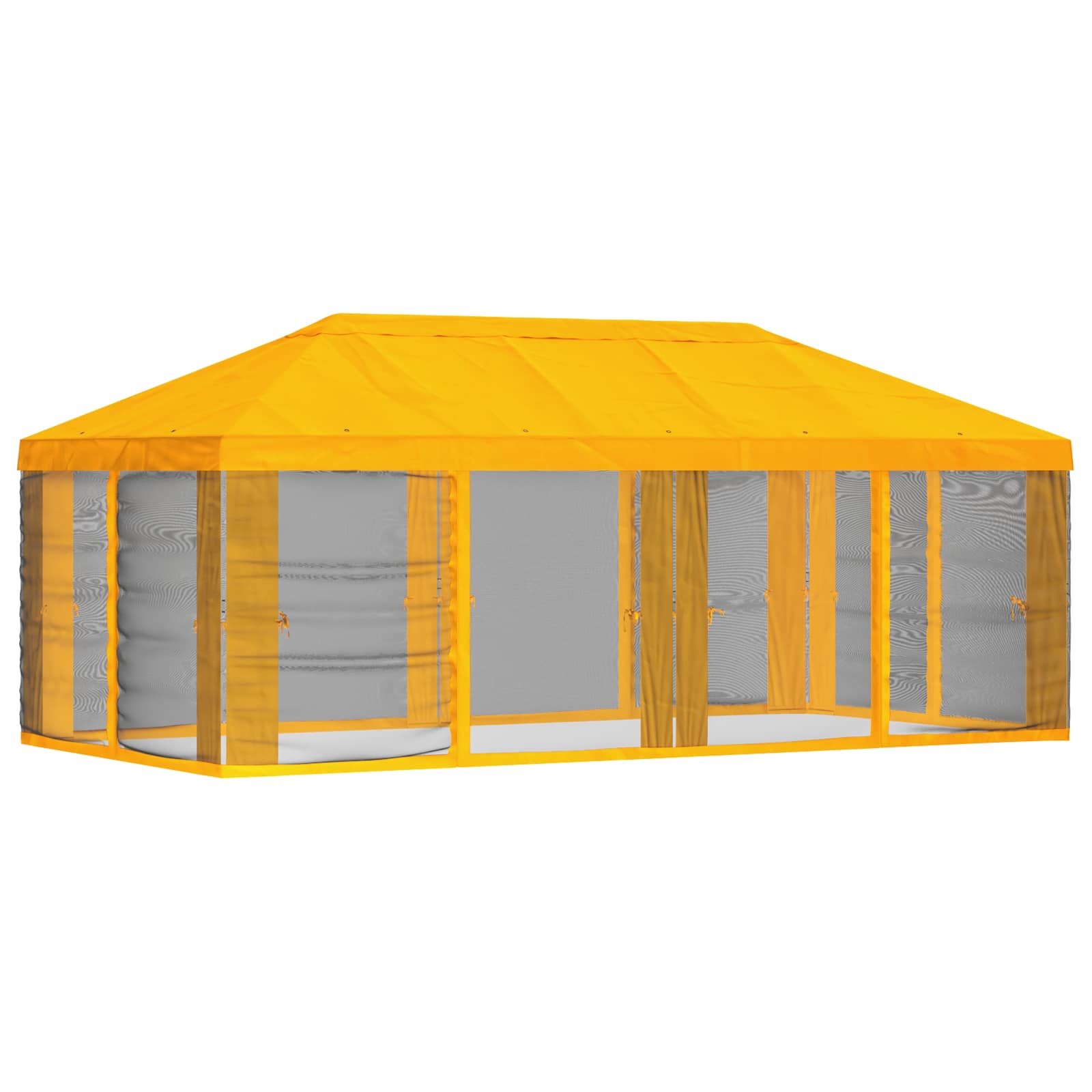 Gazebo Hoes met Zijwanden 6 x 3 m Geel Polyester 190 gsm