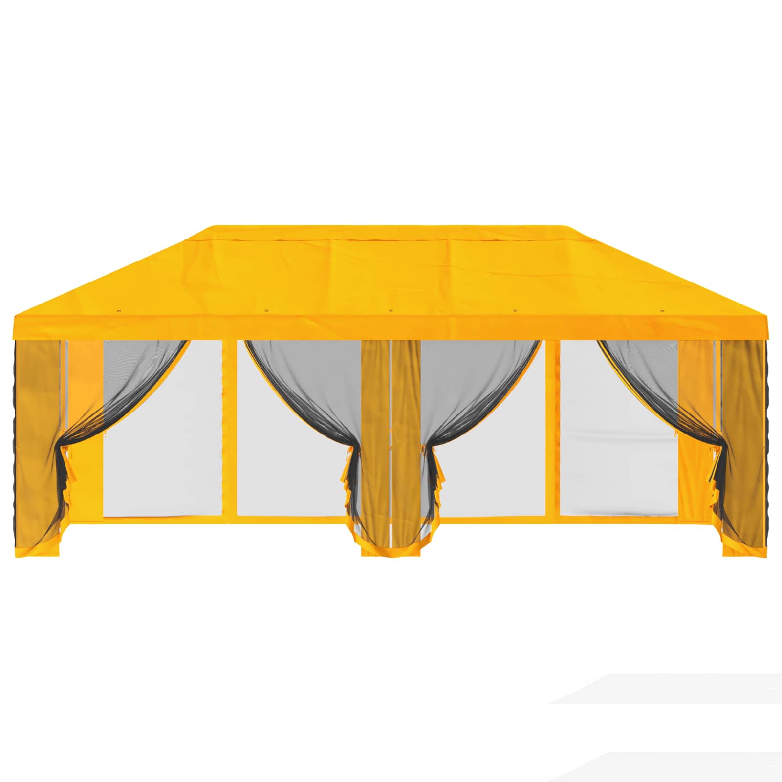 Gazebo Hoes met Zijwanden 6 x 3 m Geel Polyester 190 gsm