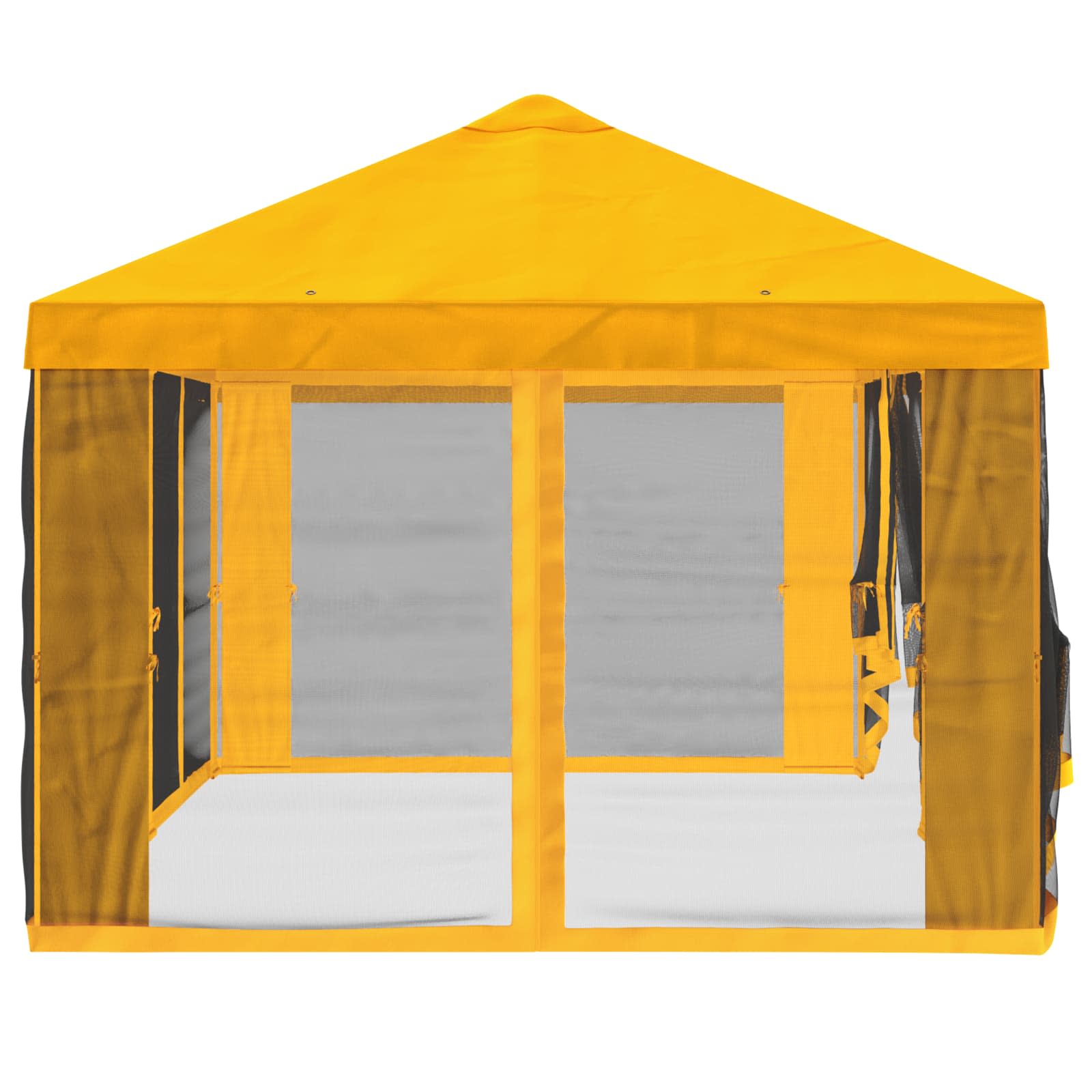 Gazebo Hoes met Zijwanden 6 x 3 m Geel Polyester 190 gsm