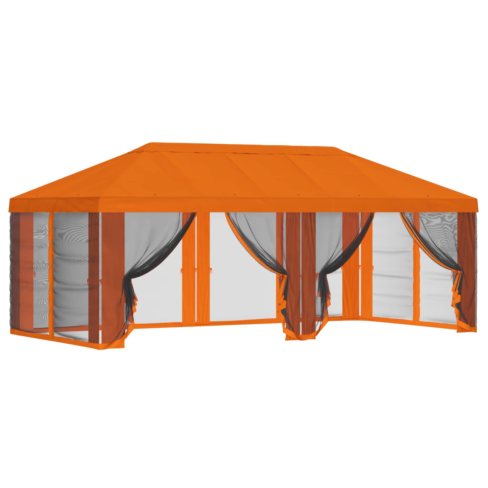 Gazebo Hoes met Zijwanden 6 x 3 m Oranje Polyester 190 gsm