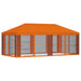 Gazebo Hoes met Zijwanden 6 x 3 m Oranje Polyester 190 gsm