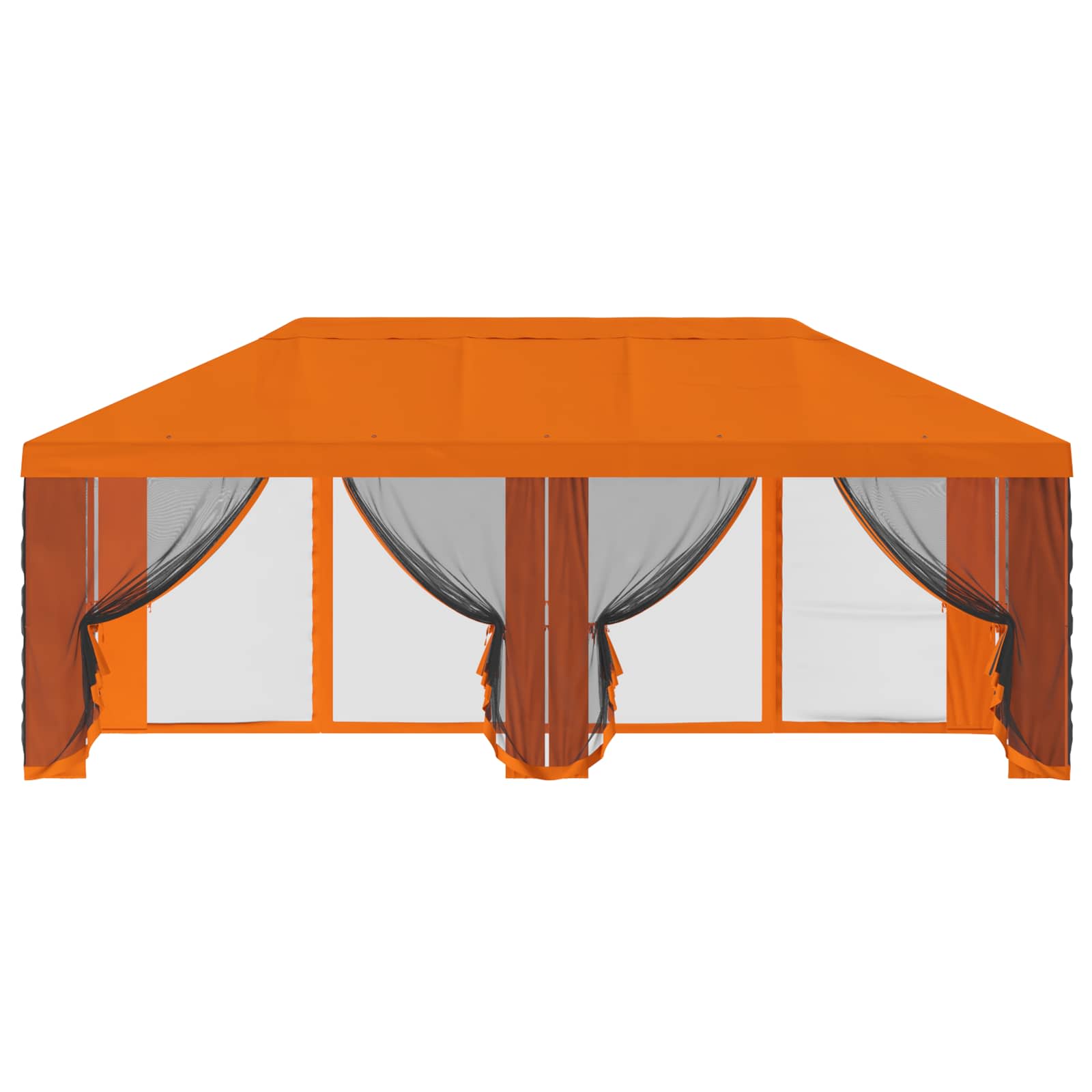 Gazebo Hoes met Zijwanden 6 x 3 m Oranje Polyester 190 gsm